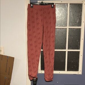 PINK Victoria's Secret Dusty Rose Logo Jogger style sleeping pants NWT
